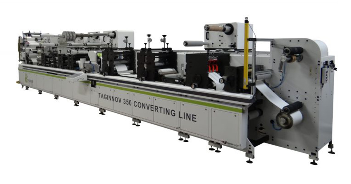 Soluzione di multi-finitura per adesivi | Taginnov 350 | Omegher Srl, produzione e vendita macchinari da stampa